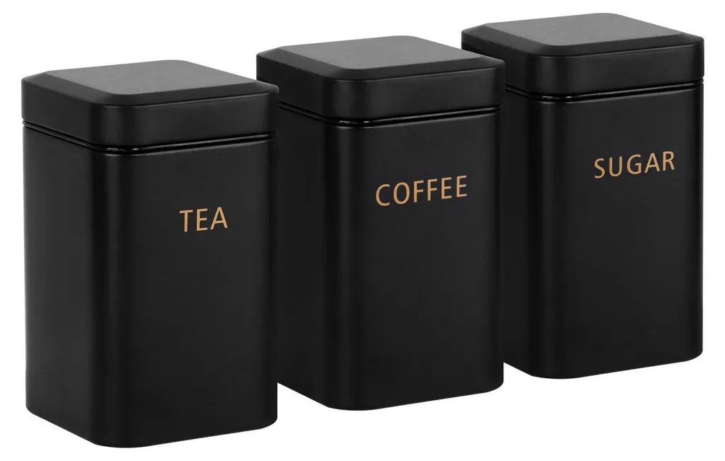 Must-Have Cucina: Set 3 Barattoli Cheffinger Nero per Coffee Station