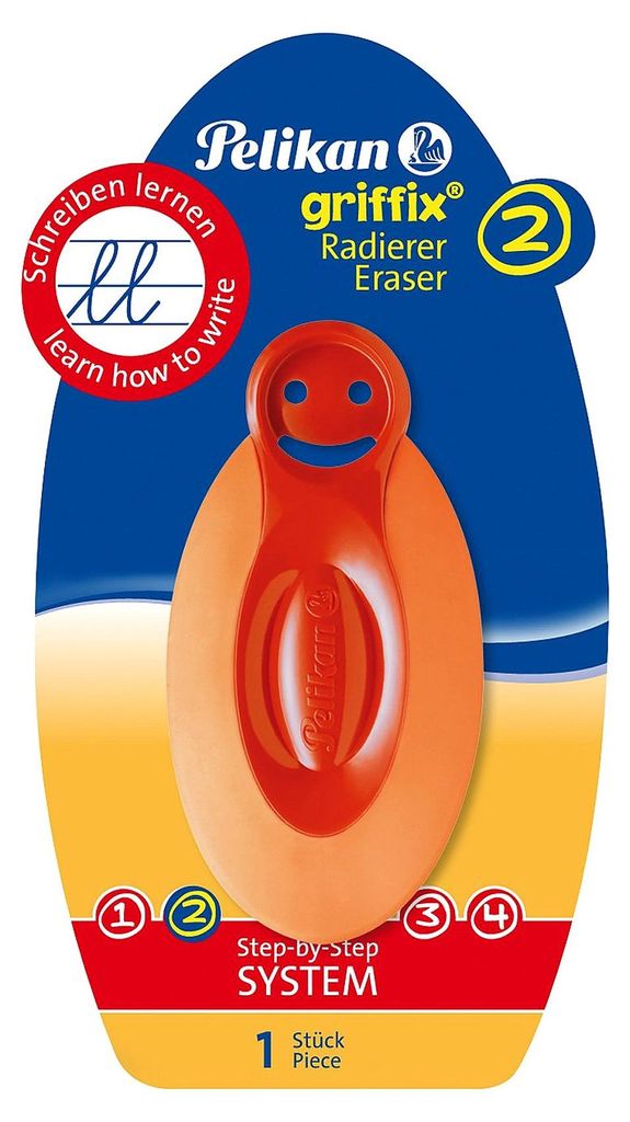 Pelikan Radierer Griffix orange Blister R1/B für Bleistift Tinte geeignet