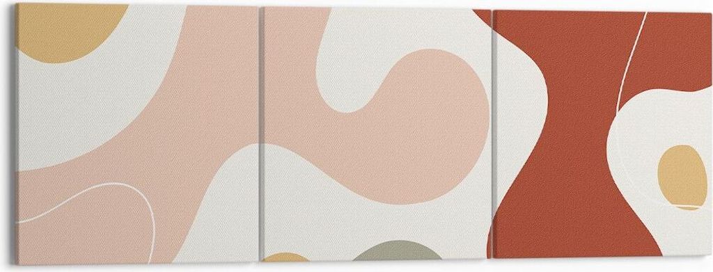 Bild auf Leinwand - Leinwandbild - 3 Teile - Abstraktion Flecken Modern - 150x50cm - Wand Bild - Wanddeko - Wandbilder - Leinwanddruck - Bilder - W...