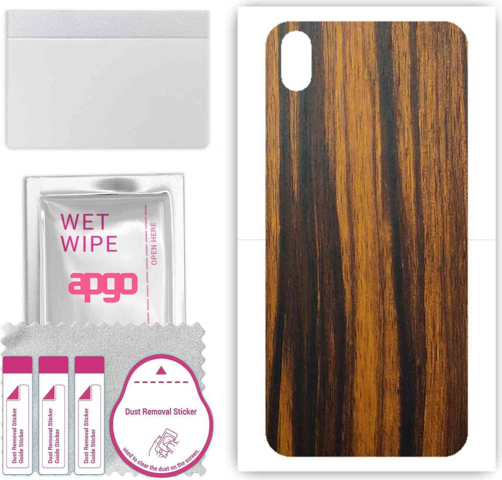 apgo Rückseite Schutzfolie, Skin, kompatibel mit Huawei Y5 (2019), Hinten Displayschutzfolie aus Vinylfolie, kratzfest, einfache Montage - Tigerwood