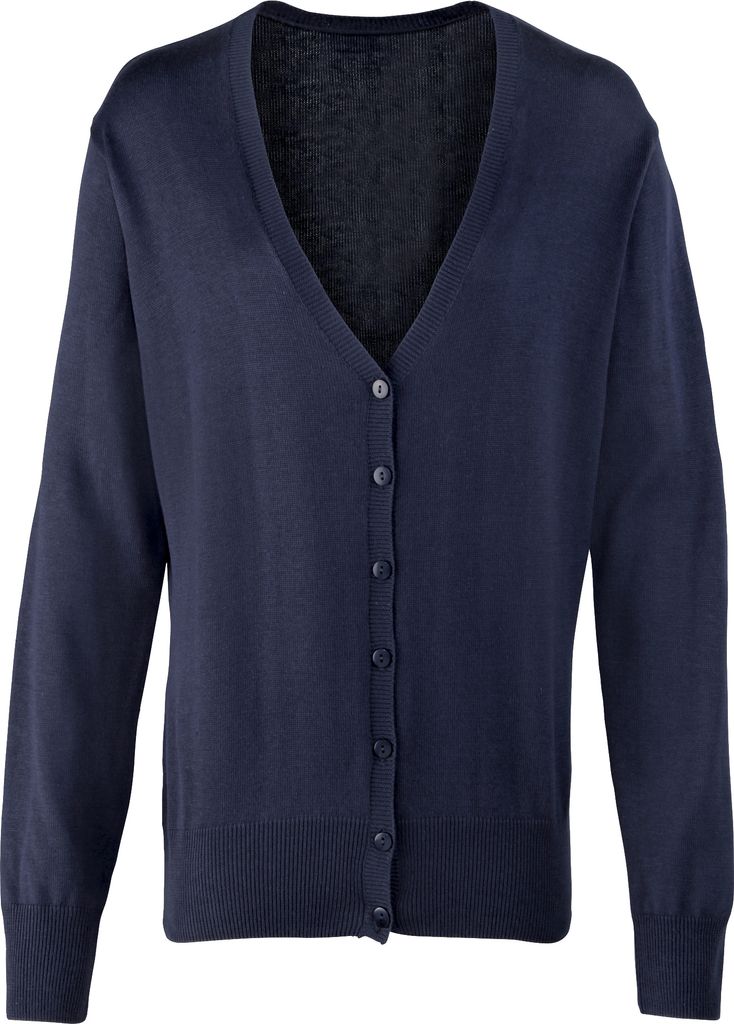 Premier Damen Strickweste mit Knopfleiste RW1133 (42 DE) (Marineblau)