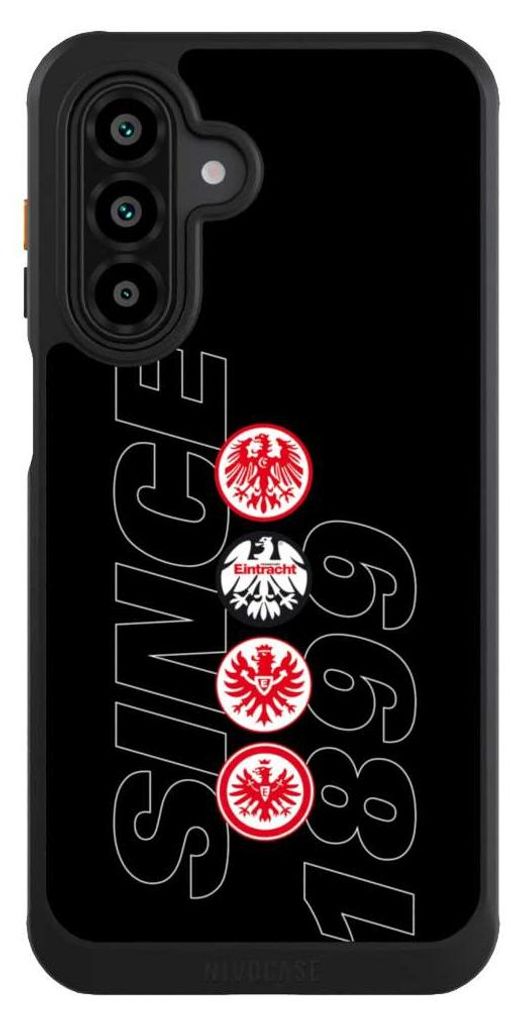NIVOCASE Hülle für Samsung Galaxy A17 5G Handyhülle NIVOcore Case Schwarz Adler Eintracht Frankfurt Logo