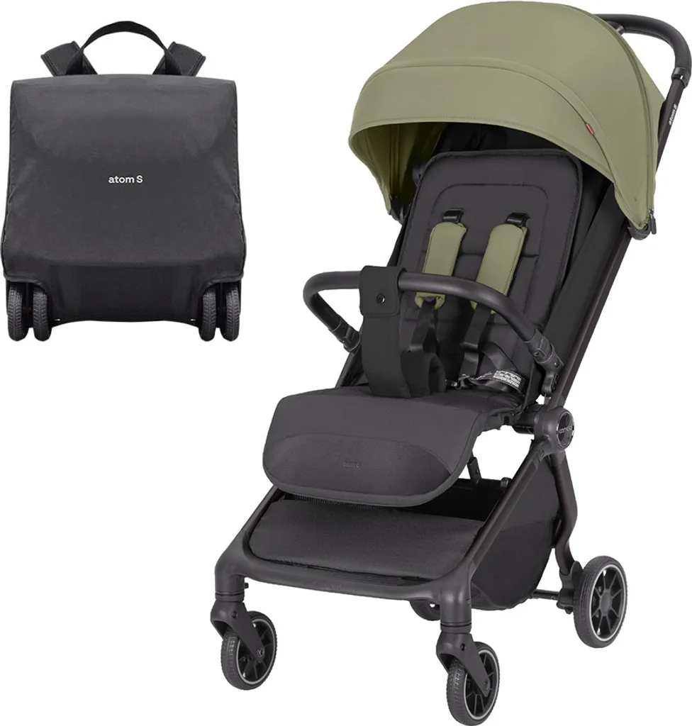 Poussette de sport tout-terrain Atom S Vert antique pour bébé actif