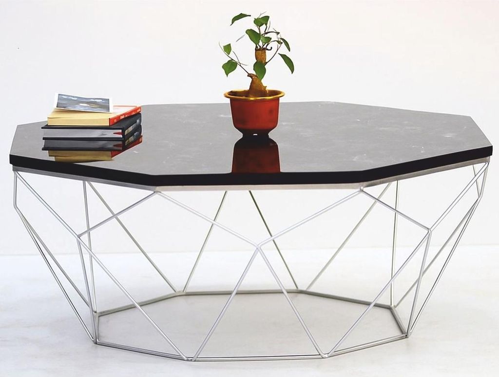 Casa Padrino Luxus Couchtisch Schwarz / Silber 90 cm - Hotel & Wohnzimmer Möbel
