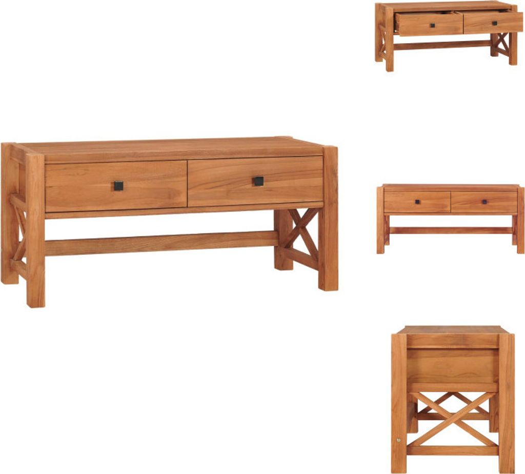 vidaXL TV-Schrank 100x40x45 cm Teakholz - TV-Möbel