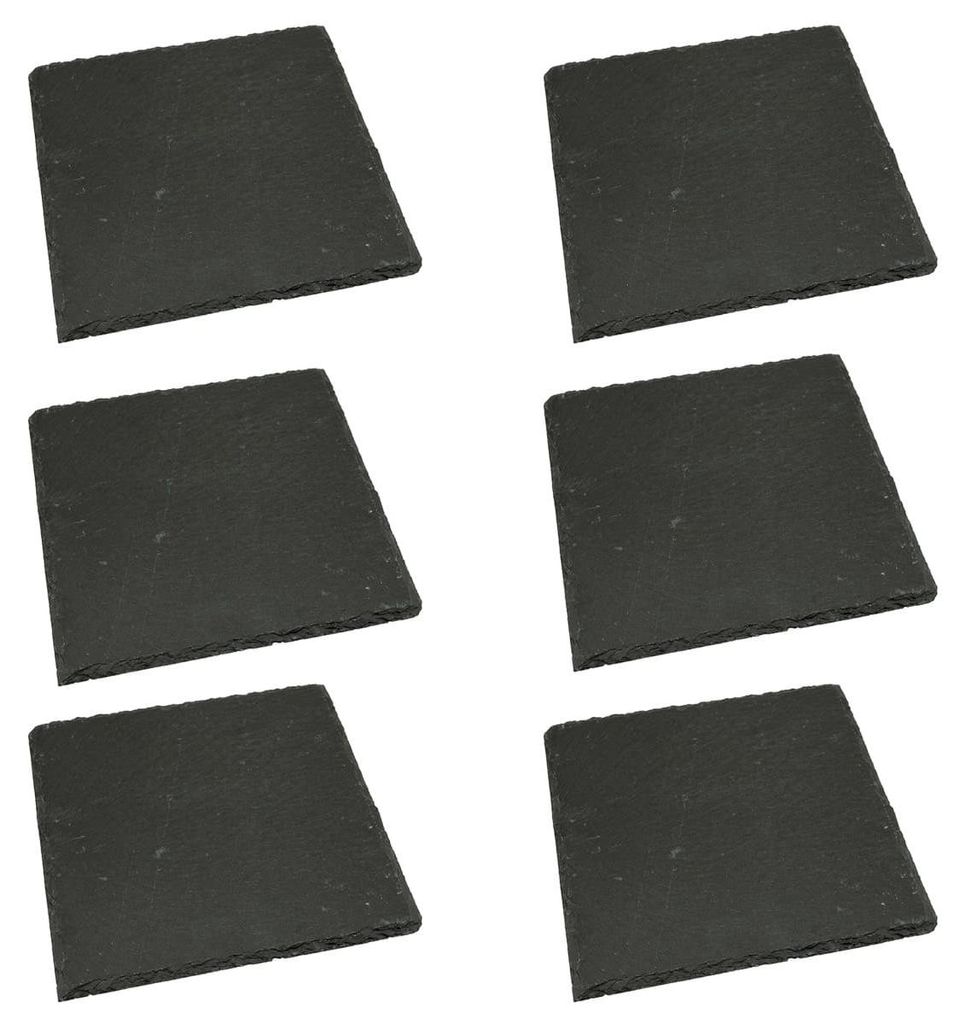 Set di 6 piatti da portata in ardesia 20 x 20 cm Immagine del prodotto 