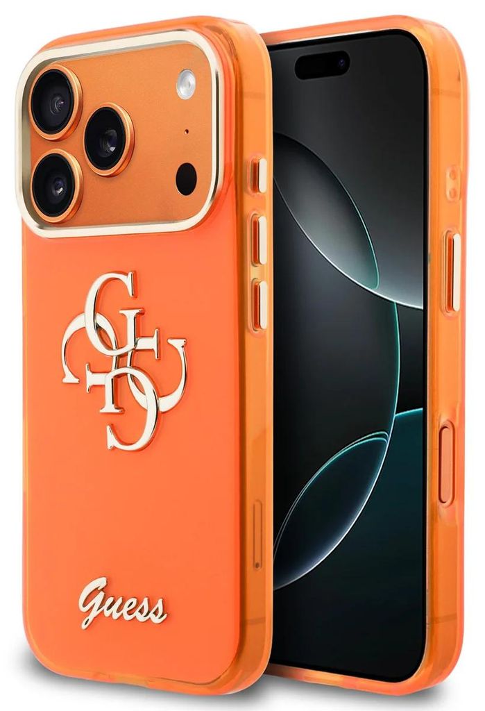 Guess IML 4G Script Metal kryt pre iPhone 17 Pro oranžový Obrázok produktu 