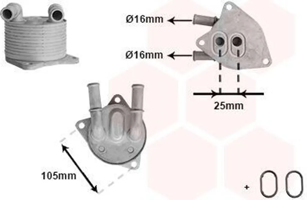 Radiateur d'huile de boîte automatique pour Volvo V70 III (135)