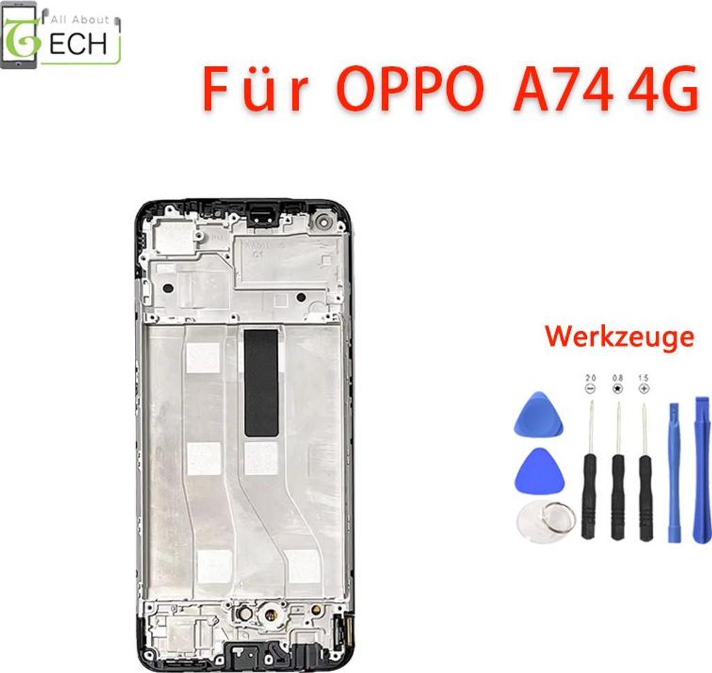 Für Oppo A74 4G CHP2219 LCD Display (OLED) mit Rahmen Touch Screen Bildschirm
