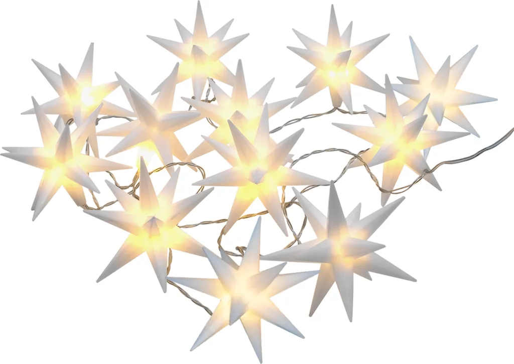 12 Stelle LED Grandi 12cm - Catena Luci di Fata 1.05m IP44 Esterno