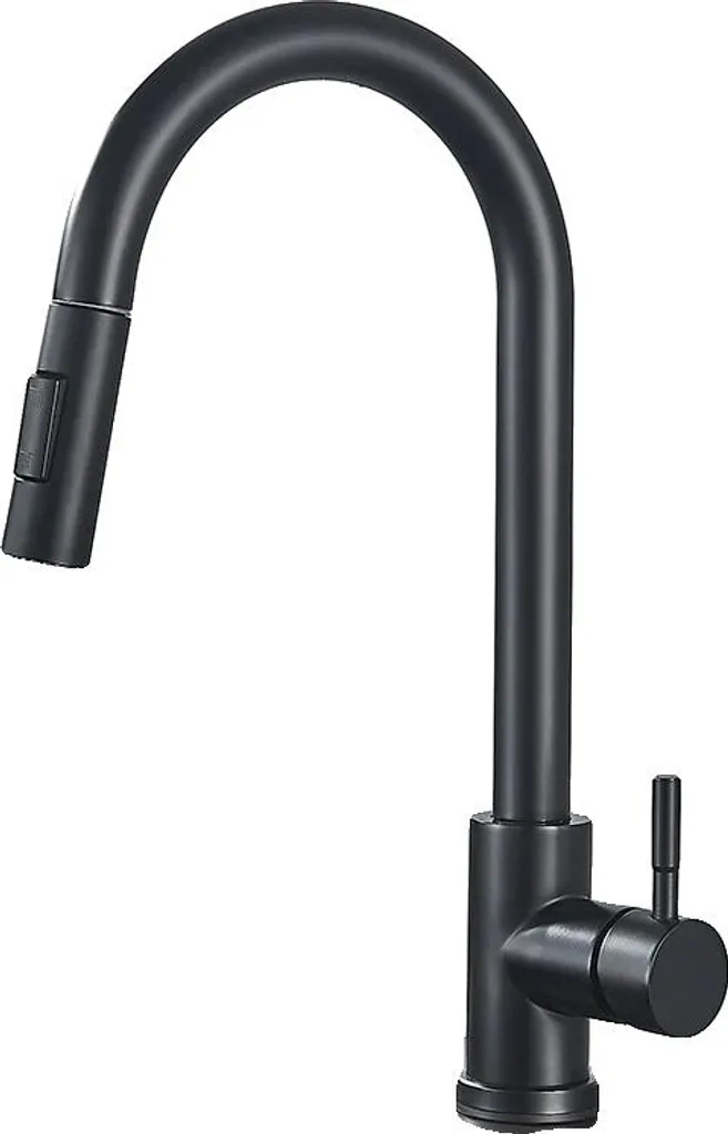 Rubinetto Cucina Moderno Nero Opaco - Miscelatore Estraibile Garantito