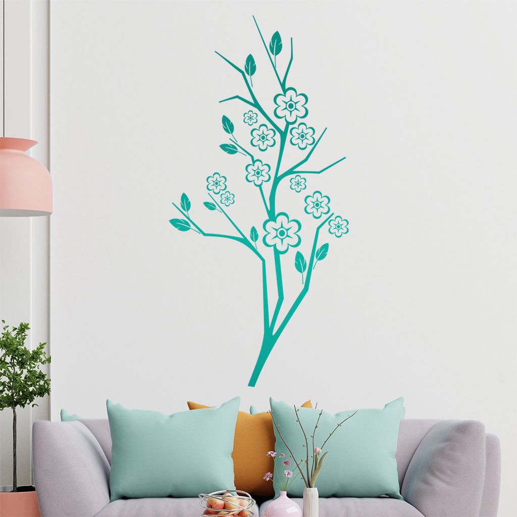 Kirschbaum - Blüten - Äste Wandtattoo in 6 Größen - Wandaufkleber Wall Sticker - Dekoration, Küche, Wohnzimmer, Schlafzimmer, Badezimmer