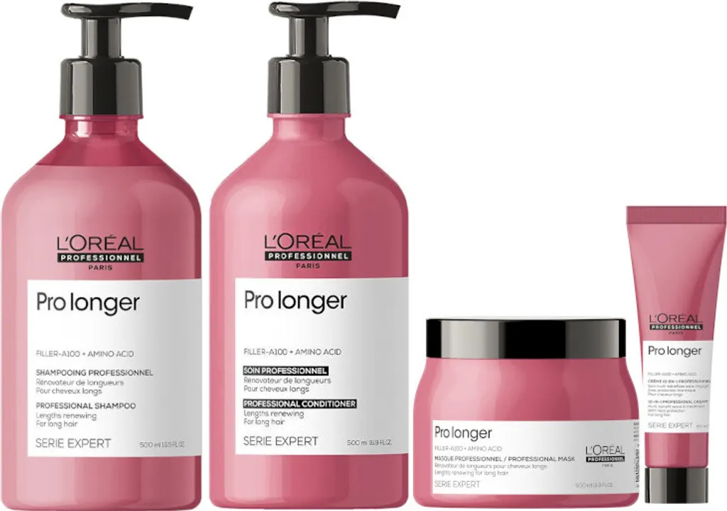 Routine Cheveux Longs L'Oréal Pro Longer : Pack Complet Anti-Casse 500 ml