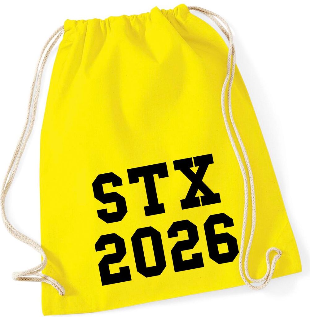 Huuraa Turnbeutel STX 2026 Abschluss Dänemark 12 Liter Yellow Baumwolle Rucksack Geschenkidee