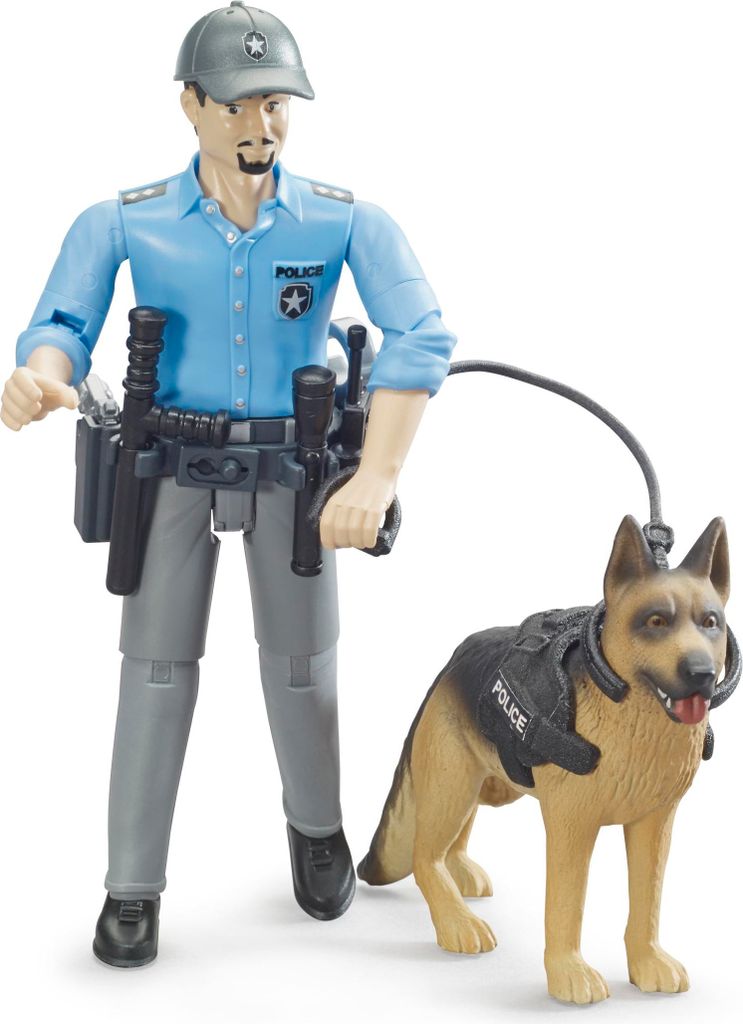 bruder bworld 62150 Set di figure di poliziotto con cane Immagine del prodotto 