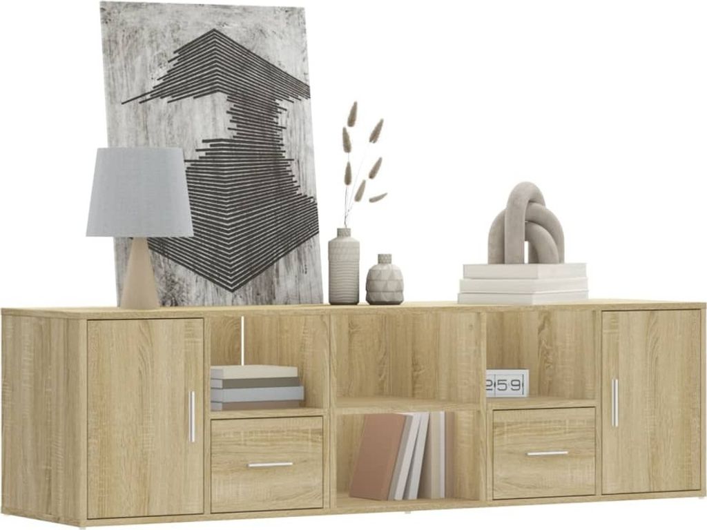 Möbel Eckregal Sonoma-Eiche 160x40x45 cm Holzwerkstoff - Nachttische & -schränke 3307821