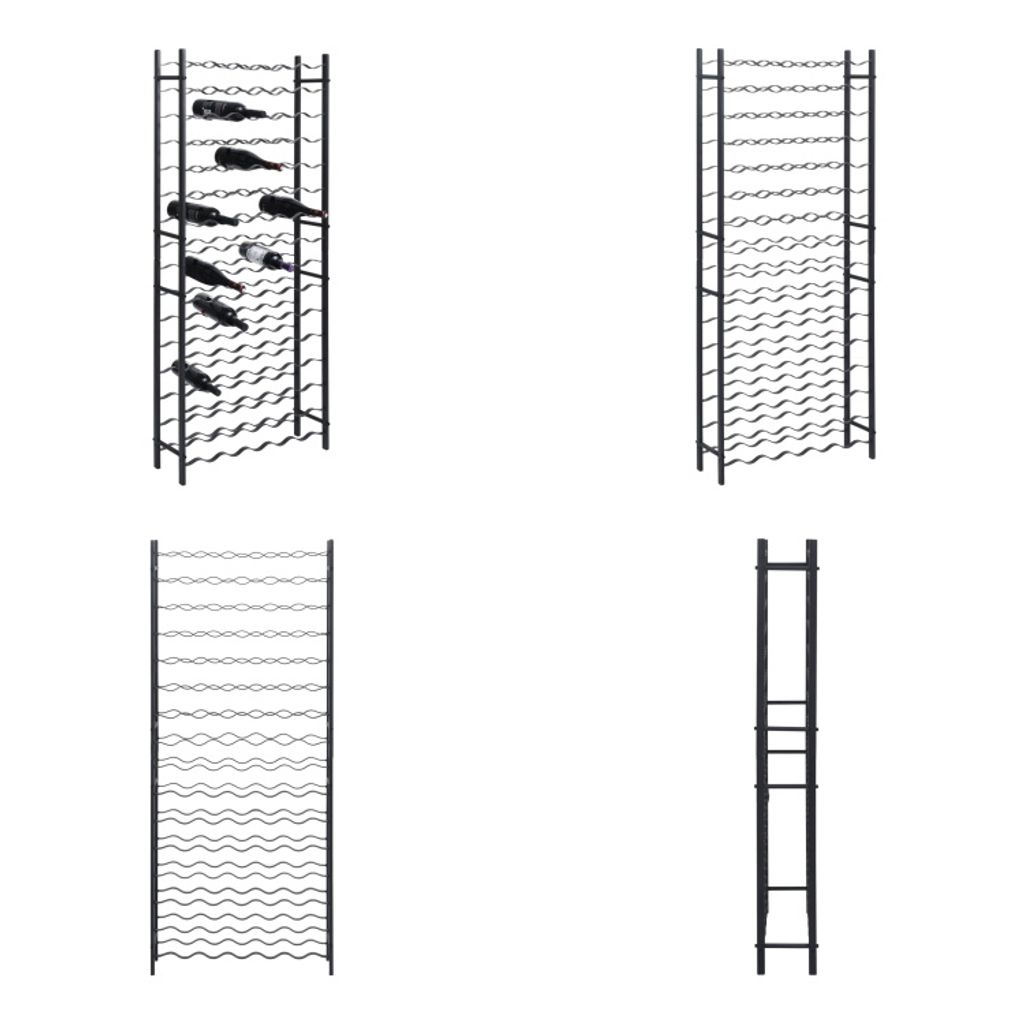 vidaXL Weinregal für 96 Flaschen Schwarz Eisen - Weinregal - Weinregale - Weinständer - Flaschenhalter
