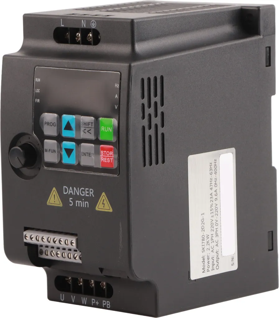 Convertisseur de Fréquence 220V 2.2kW VFD pour Moteur Triphasé 220V