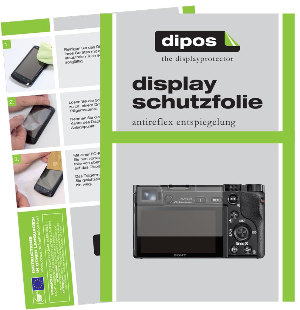 6x Schutzfolie für Sony Alpha 6400 matt Displayschutzfolie Folie Display Schutz