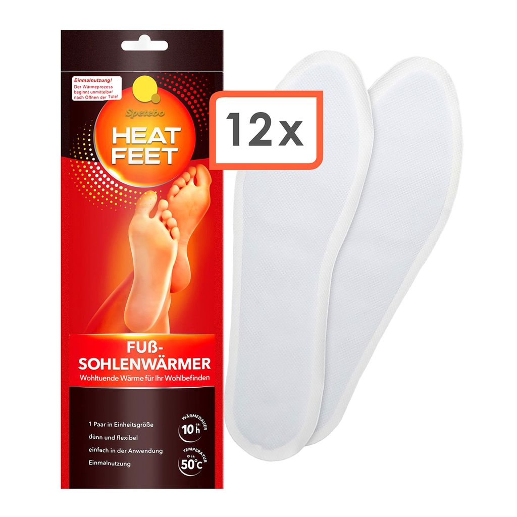 Heat Feet Einlegesohlen - 12 Paar in Einheitsgröße - Wärmesohlen