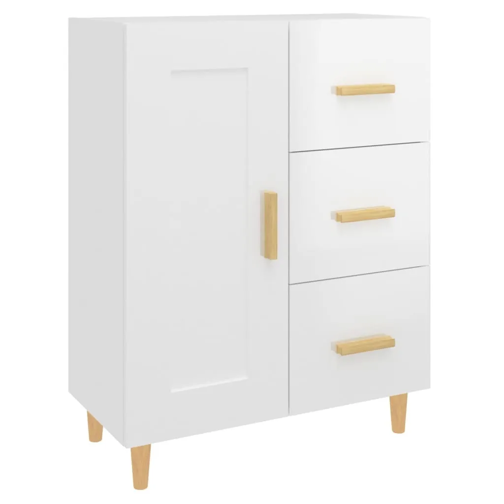 SYFAX™ Credenza 69,5x34x90 cm in Legno Multistrato Bianco Lucido