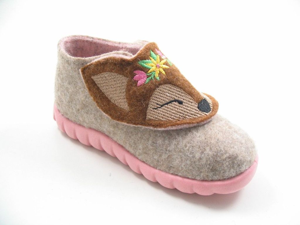 Chaussons Bébé Fille Fischer Flexi Mule - En Tissu Doux Type Peluche - Chaussons Chauds Pour Premiers Pas