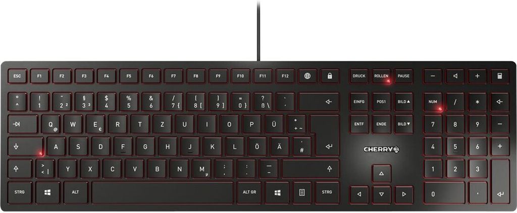 Cherry KC 6000 Slim - Volle Größe (100%) - Kabelgebunden - USB - QWERTY - Schwarz
