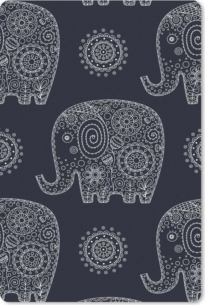 MuchoWow Mauspad Mousepad Muster - Elefant - Blumen 18x27 cm - Mousepads - Maus Mat - Pad - Mausunterlage