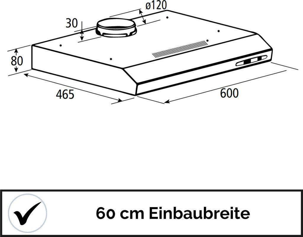 YUNA Milena Dunstabzugshaube KUBH 60210, 60 cm, inklusive Produktbild 6