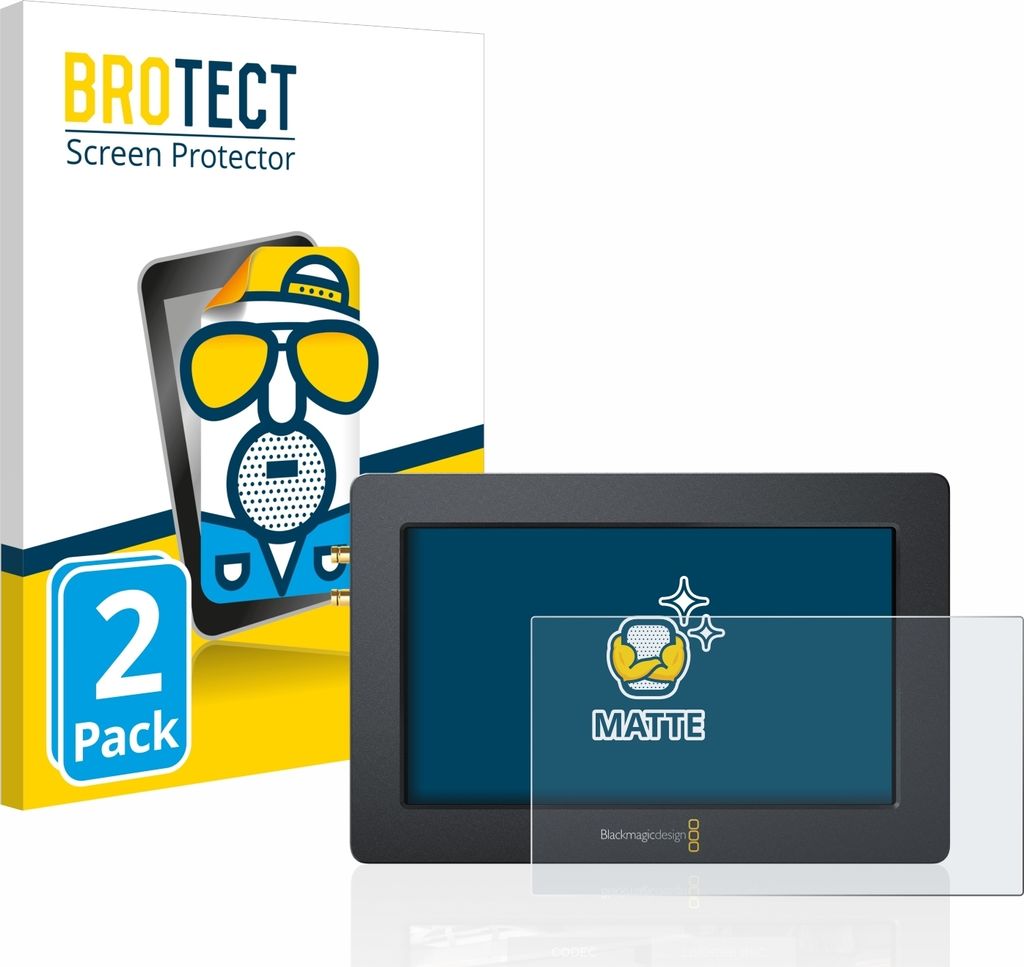 2x BROTECT Schutzfolie für Blackmagic Design Video Assist (5.0) Displayschutz Displayschutzfolie Folie Matt Entspiegelungsfolie