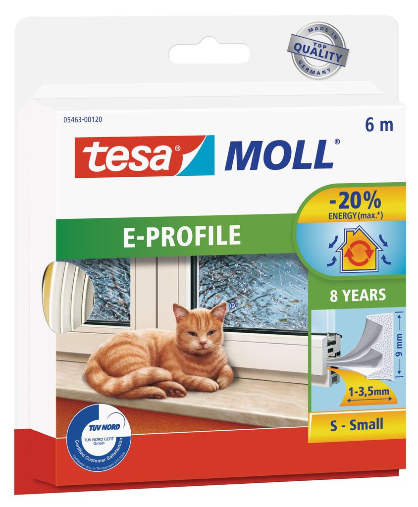 tesa Moll CLASSIC E-Profile guarnizione in gomma, bianco, 9 Immagine del prodotto 