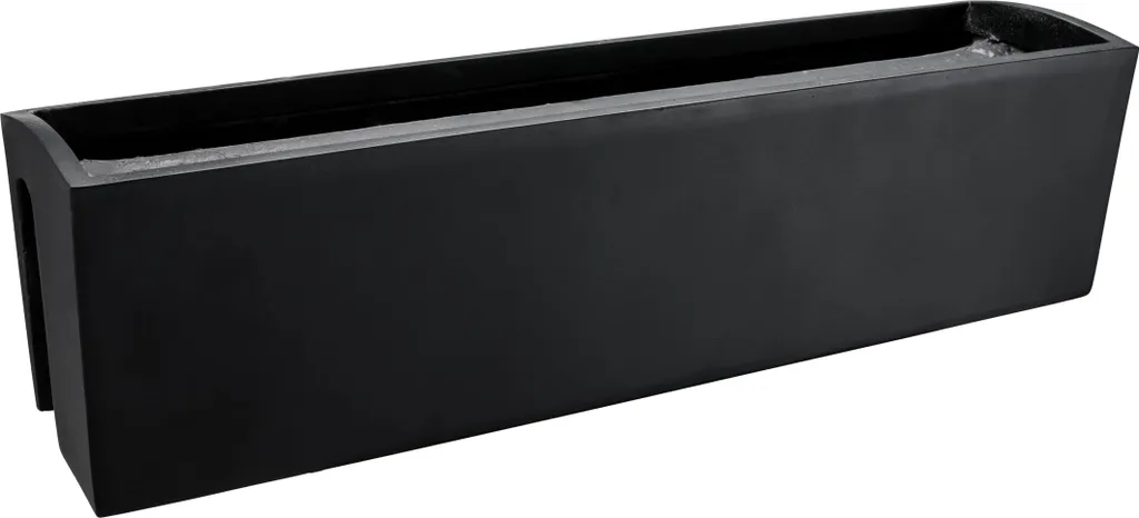 Bac à plantes robuste en fibre de verre anthracite mat 80x19x21,5 cm