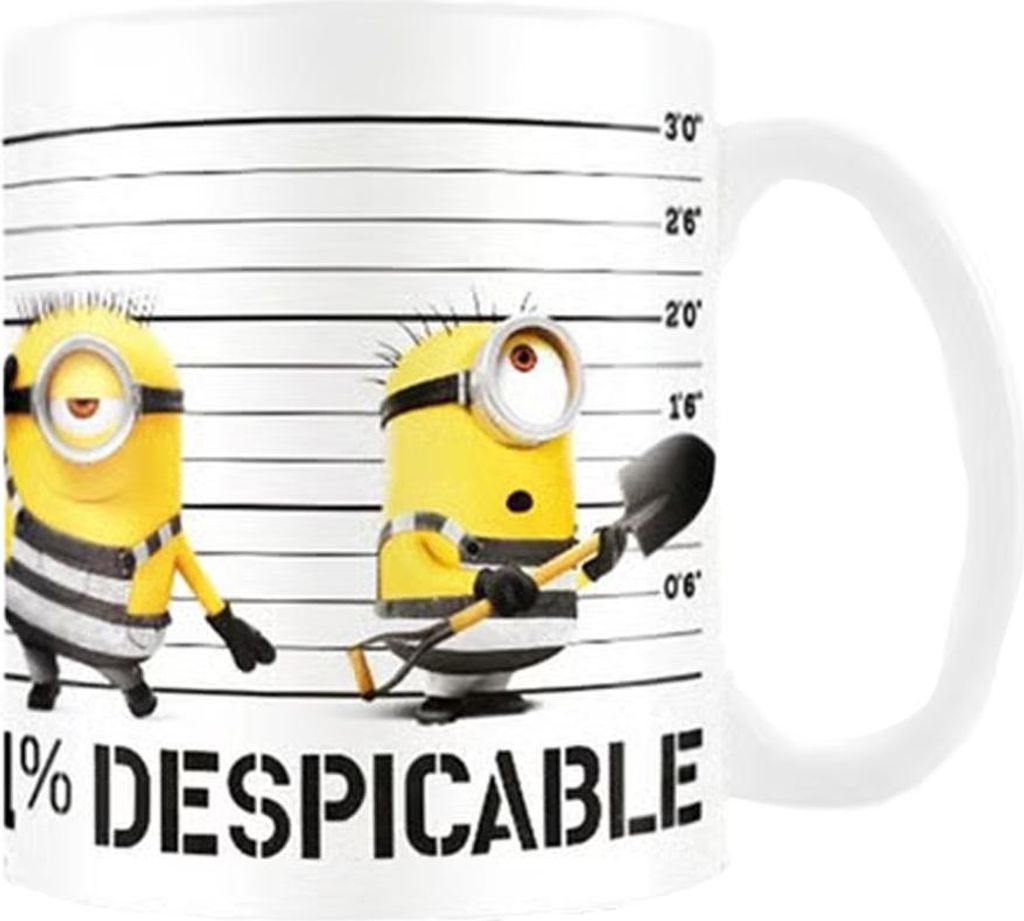 Despicable Me 3 - "99% Adorable 1% Despicable" Kaffeebecher, Bandbesetzung, 315ml CD104 (Einheitsgröße) (Weiß/Gelb/Schwarz)