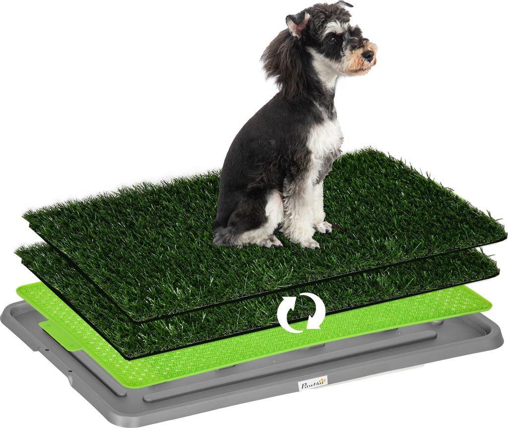 PawHut Toilette pour chien litière avec 2 tapis en gazon Image du produit 