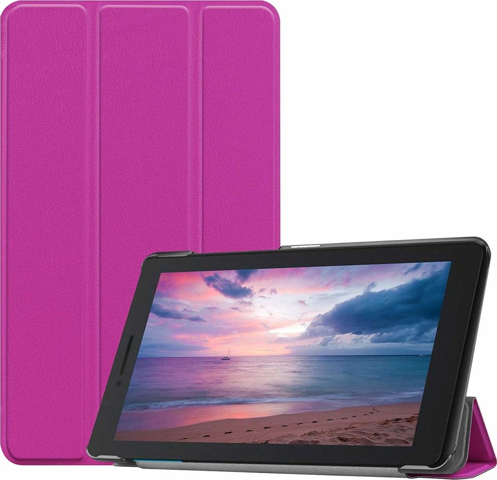 Case2go - Hülle kompatibel mit Lenovo Tab E8 8 inch (2019) - Mit Standfunktion - Kunstleder Tablet Case Schutzhülle - Lila