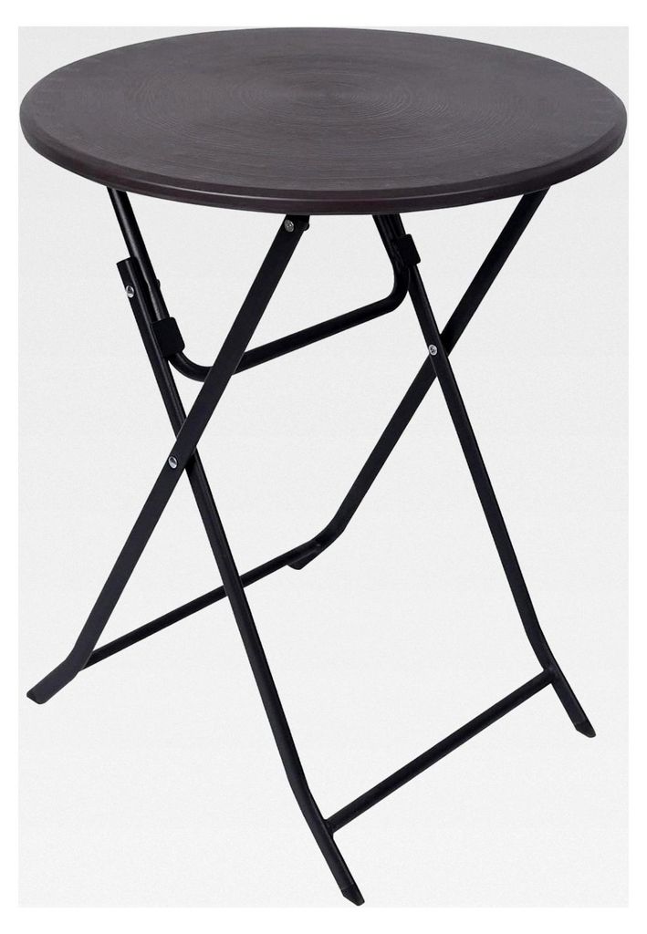 Klapptisch für Balkon und Garten, Grau Schwarz, Maße HxBxT: 74 x 60 x 60 cm