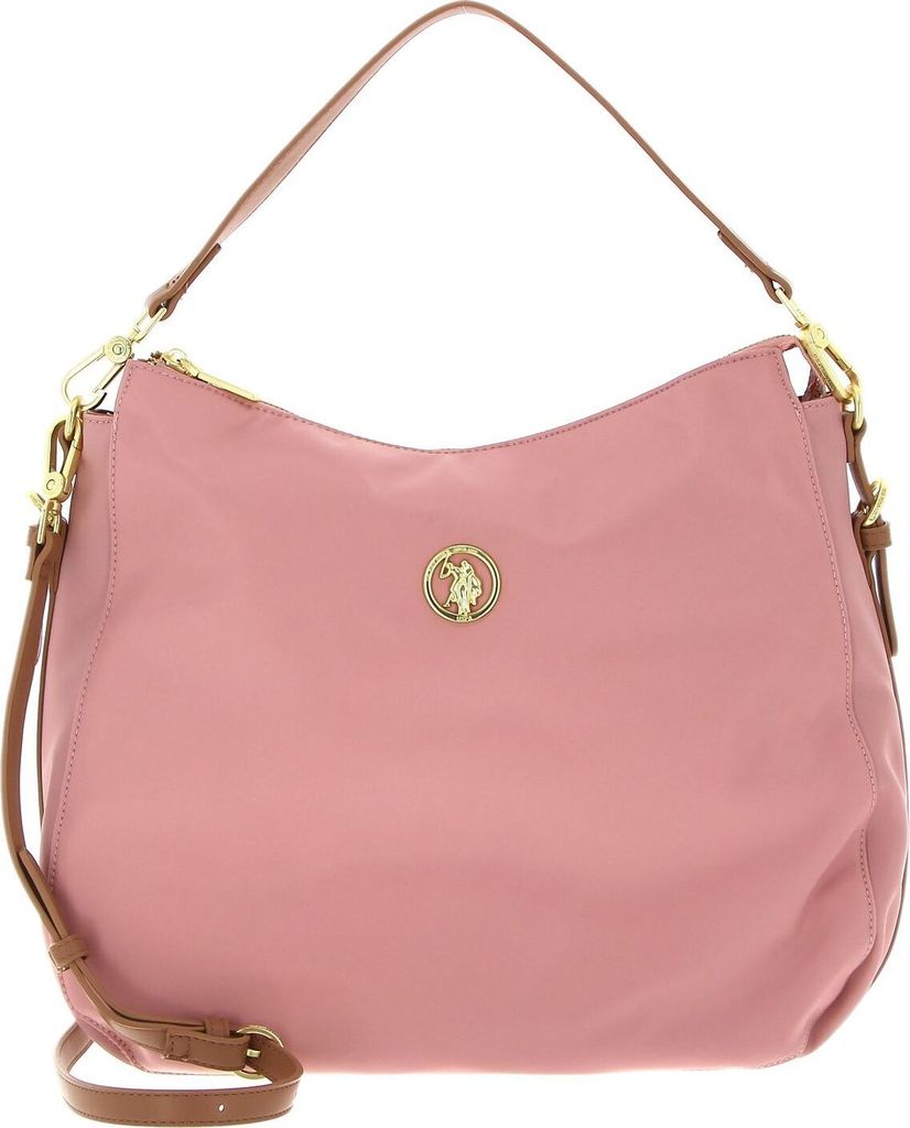 U.S. POLO ASSN. Schultertasche Houston Hobo Bag Rose / Tan lachsfarben