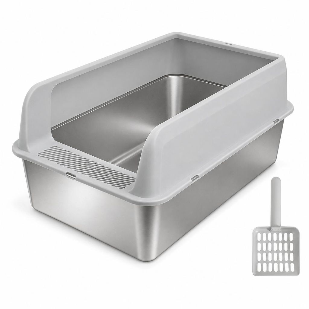 WISFOR, vaschetta per gatti in acciaio inox, acciaio inox, Immagine del prodotto  Immagine generata dall'IA