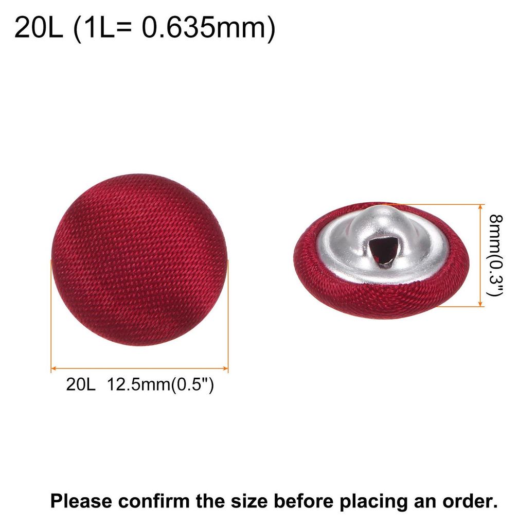 10 Stš¹ck Kn?pfe Rot mit Stoffbezogene 12,5 mm N?hkn?pfe Rund Stoffš¹berzug Knopf ?senkn?pfe fš¹r Mantel Hosen Anzš¹ge Kleider Blusen Kleid...