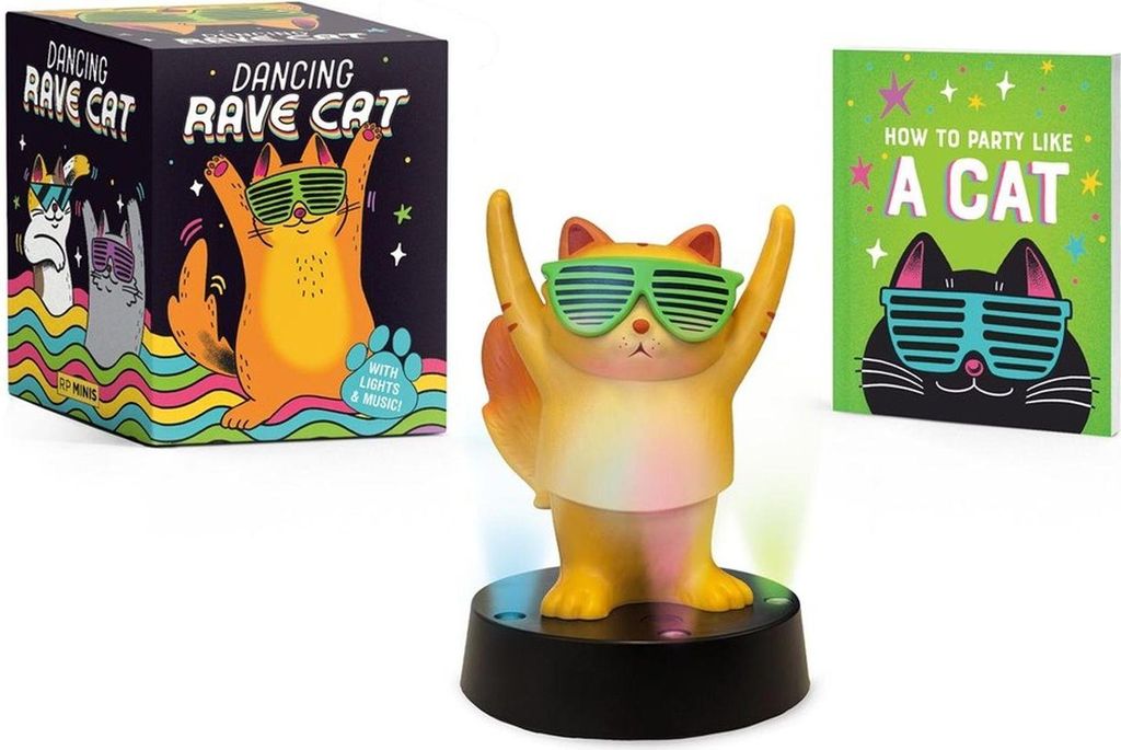 Rave-Kater Sammelfigur, tanzend, 3-Zoll, für Tischsammler
