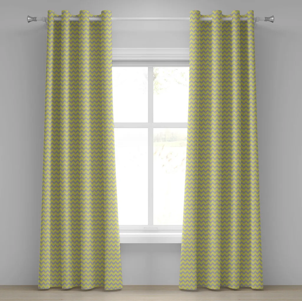 Rideau anti-regards motif zigzag 280x245 cm pour préserver l'intimité
