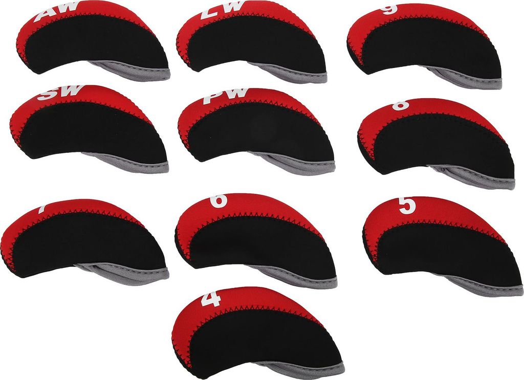 10 Teile/satz Leder Golf Club Eisen Head Covers Golf Putter Club Kopf Schützen Fall Set Rot