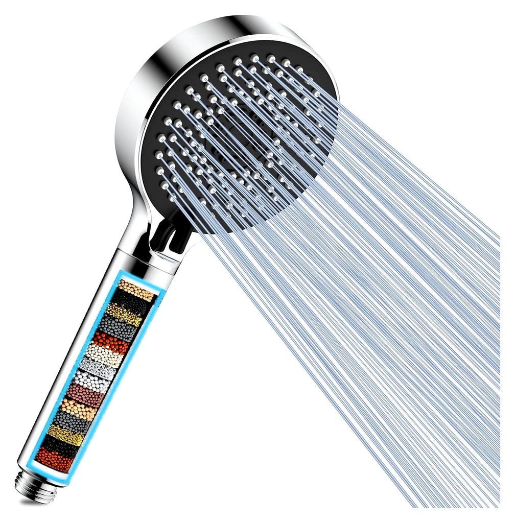 Duschkopf mit 20-Schicht-Filter und 5 Strahlarten für hartes Wasser