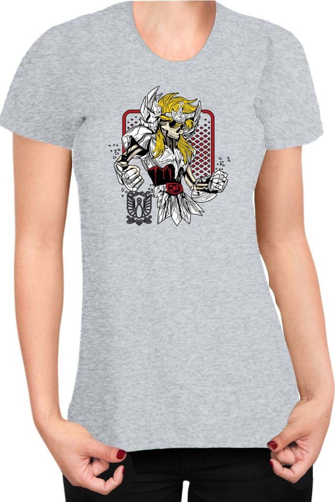 Damen T-Shirt Japan Anime Manga Saint Anime Seiya Zombie Knight 02 Seiya Zombie, Lady S / Grau