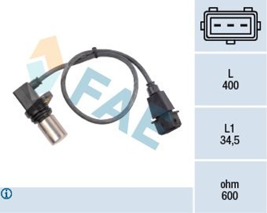 FAE Motordrehzahlsensor Drehzahl-Sensor 79072 für FIAT BARCHETTA (183)