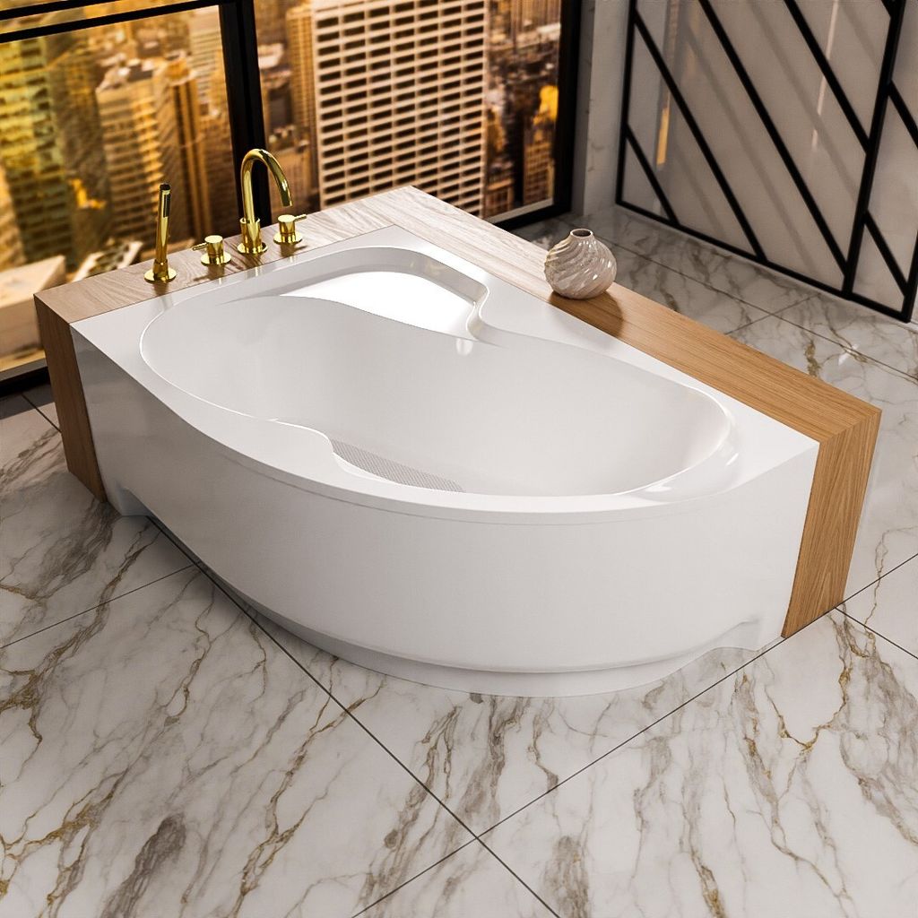 ECOLAM Baignoire d'angle Wela 160x100 cm gauche + tablier Image du produit 