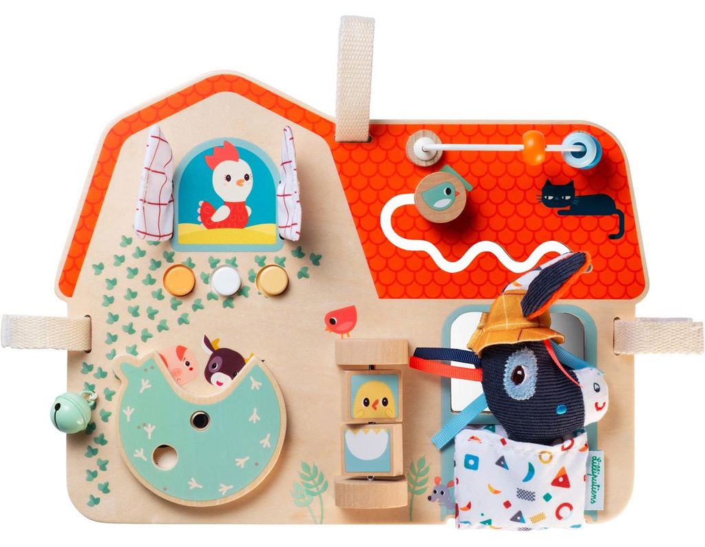 Lilliputiens Holz Bauernhof Aktivitätstafel Baby Montessori Produktbild 