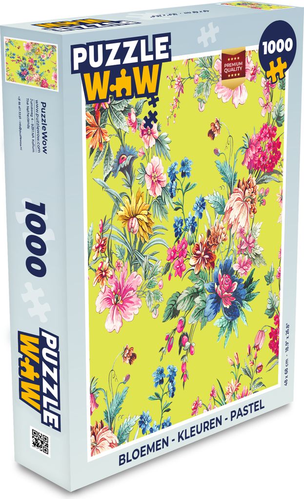 MuchoWow Puzzle 1000 Teile Blumen - Farben - Pastell - Spielzeug - Alt und Jung - Spiele - Puzzeln