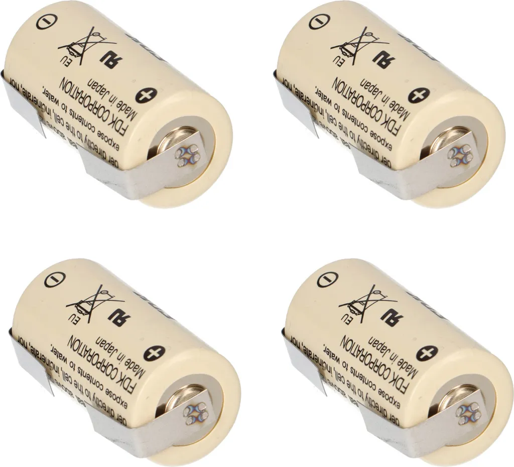 4x Batteria FDK CR17335SE 3V 2/3A Litio con Terminali a U per PLC CNC