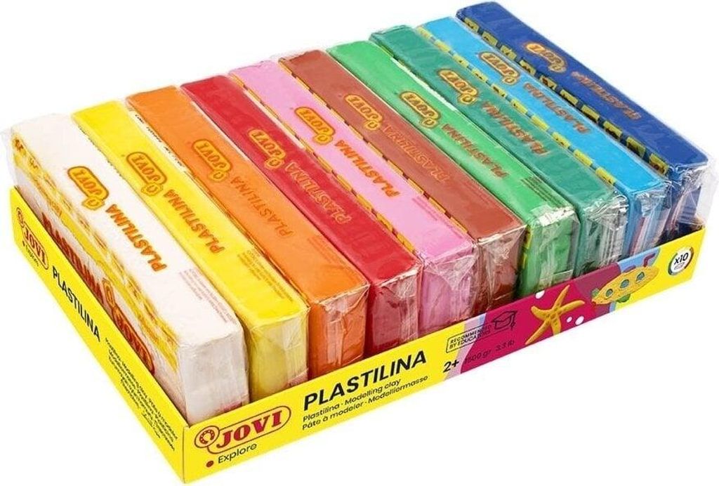 Jovi PLASTILINA Knetmasse 10er Schachtel, je 150g, sortiert Produktbild 